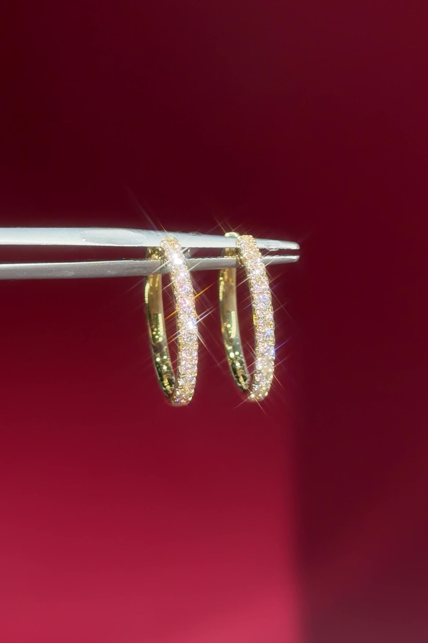 20mm Pavé Hoop Yellow Gold