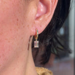 2.2ct Emerald Drop High Polish Hoops Yellow Gold Princess Bride Diamonds Huntington Beach Jewelry Store