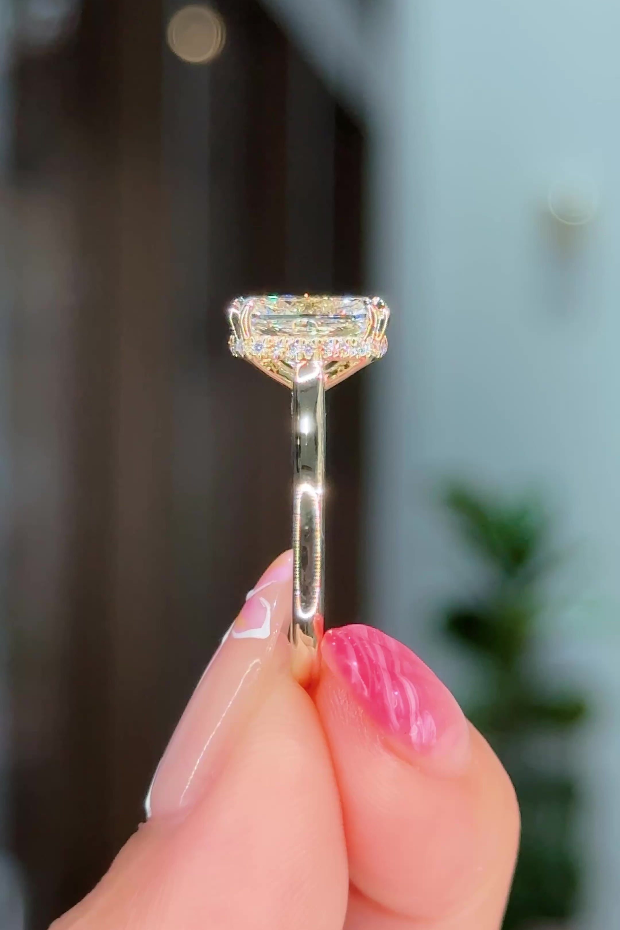 3.05ct E-VS1 Cushion Lab Diamond Double Claw Alice