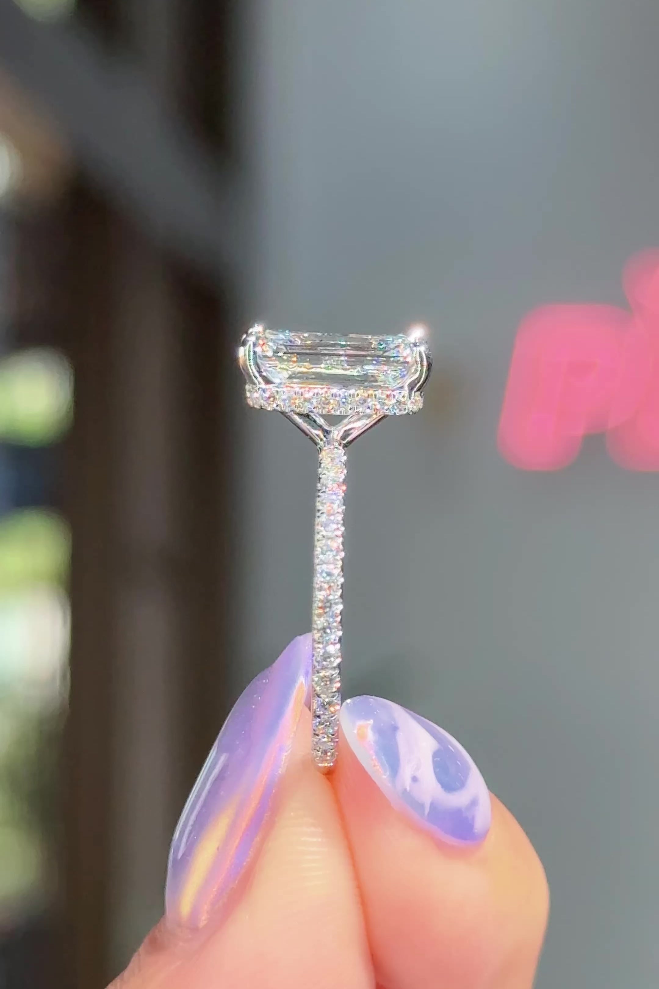 3.09ct D-VVS2 Emerald Lab Diamond Stephanie