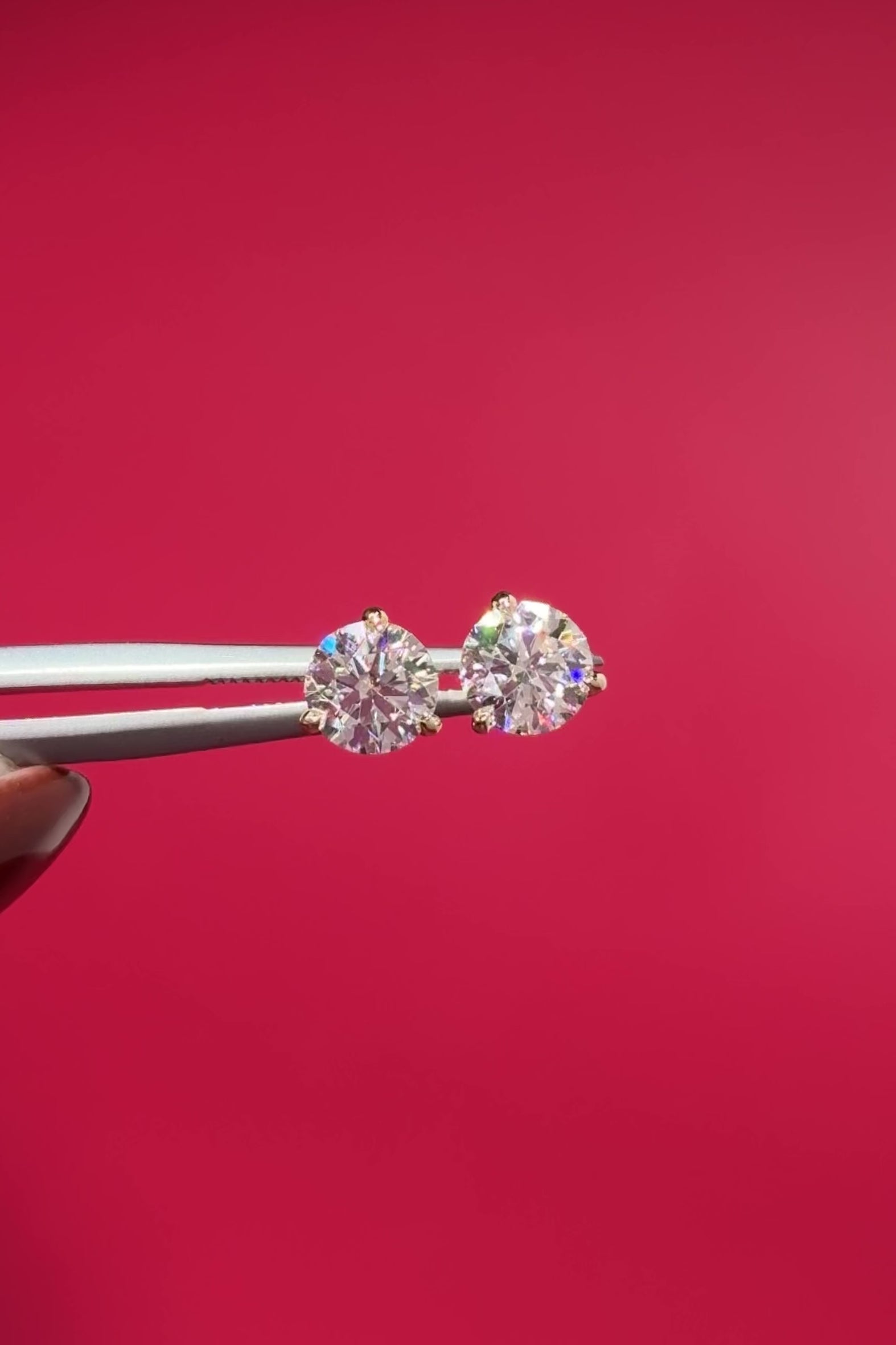 1.04ct D-VVS1 Core Round Lab Diamond Martini Studs