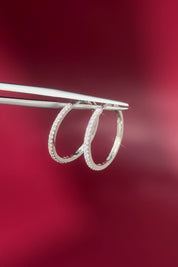 Fine 20mm Pavé Hoops White Gold