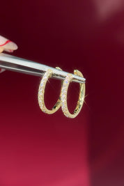 20mm Pavé Hoop Yellow Gold