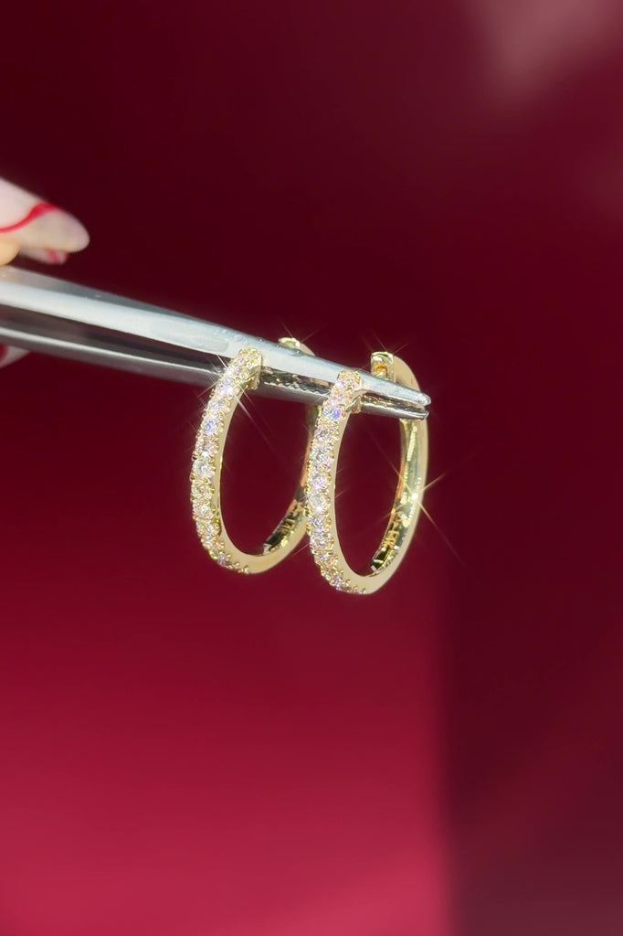 20mm Pavé Hoop Yellow Gold