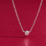 Mini Diamond Bezel Necklace 14k White Gold