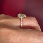 Pave Pear Lab Diamond engagement Ring ready to Ship in Huntington Beach high quality premium