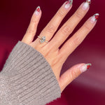 marquise lab diamond engagement ring yellow gold pave diamond band cathedral setting on hand