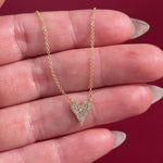Small Pavé Heart Necklace Yellow Gold