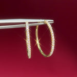 Skinny 25mm Pavé Hoops Yellow Gold