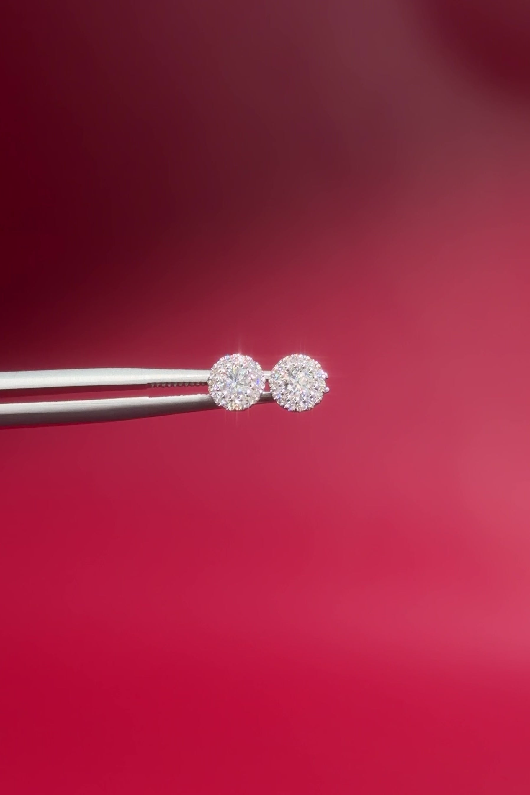 Diamond Halo Earrings