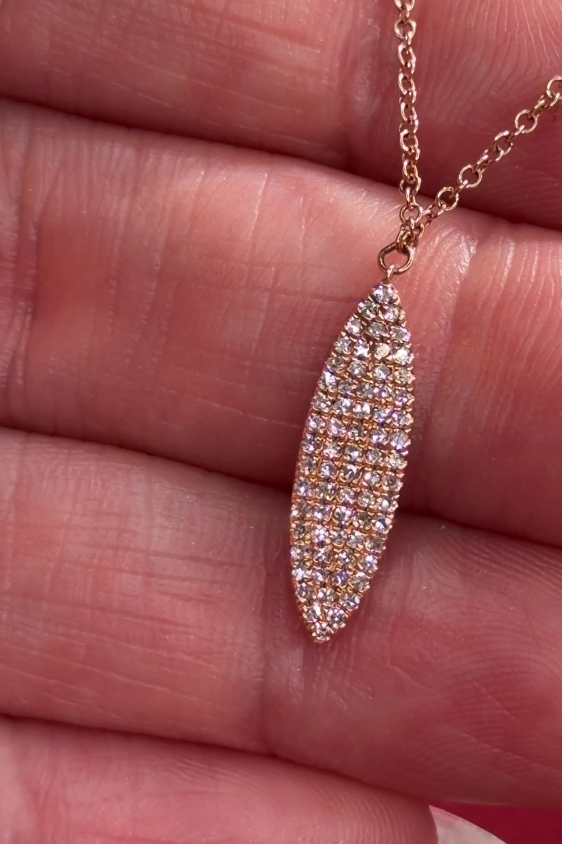 Pavé Diamond Surfboard Necklace