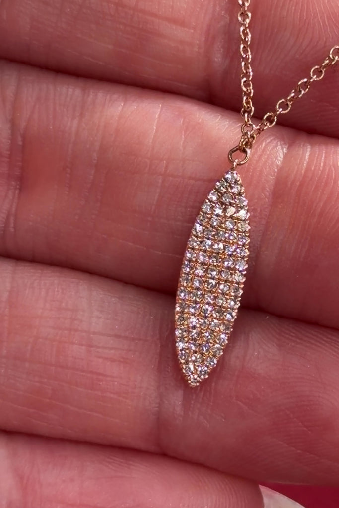 Pavé Diamond Surfboard Necklace