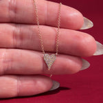 Small Pavé Heart Necklace Rose Gold