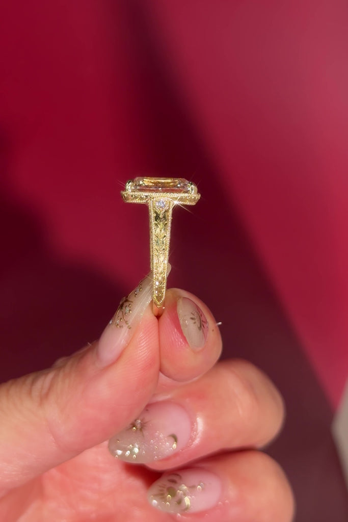 5.08ct F-VVS2 Cushion Lab Diamond Evelyn side view