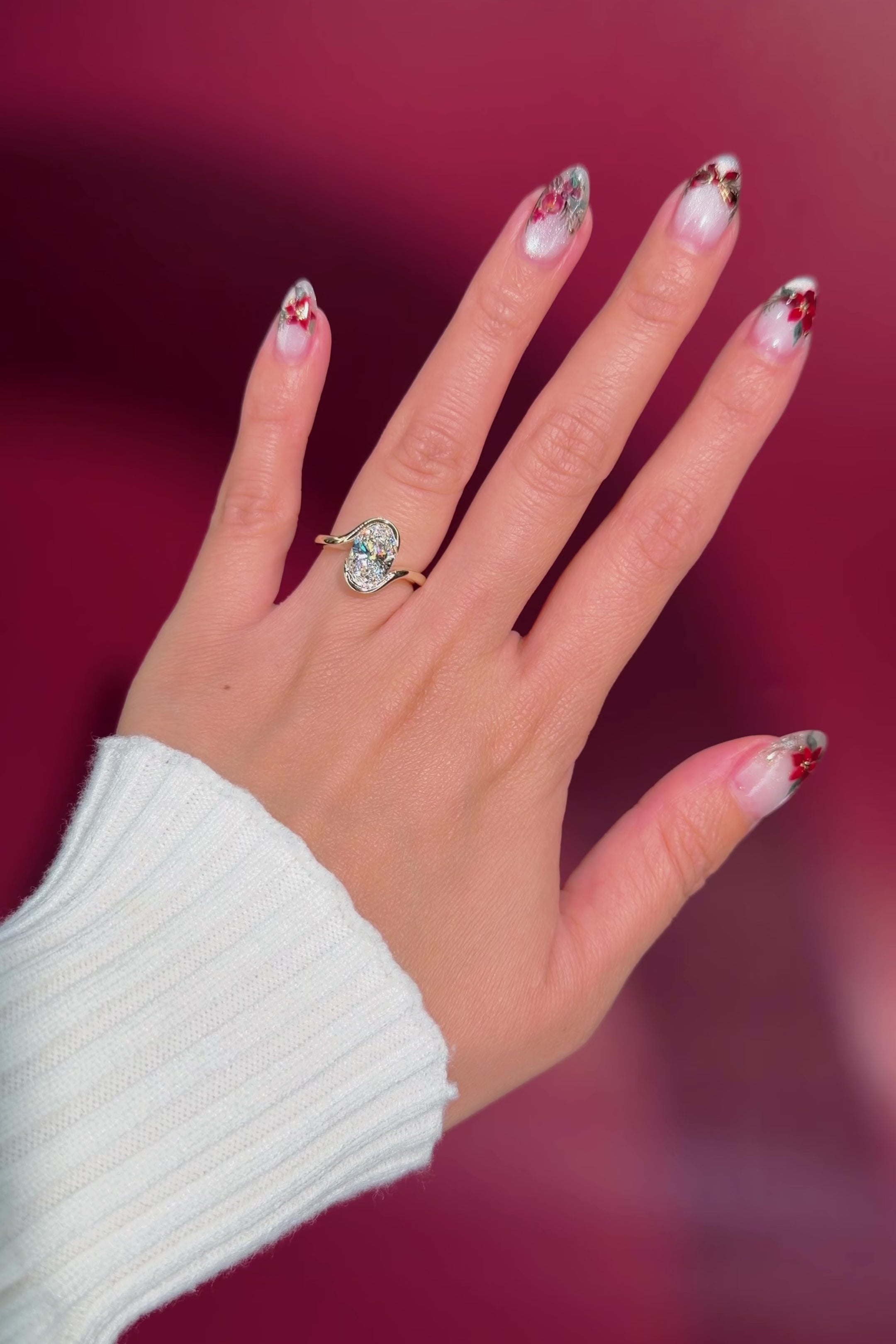 2.02ct D-VS1 Oval Lab Diamond Half Bezel