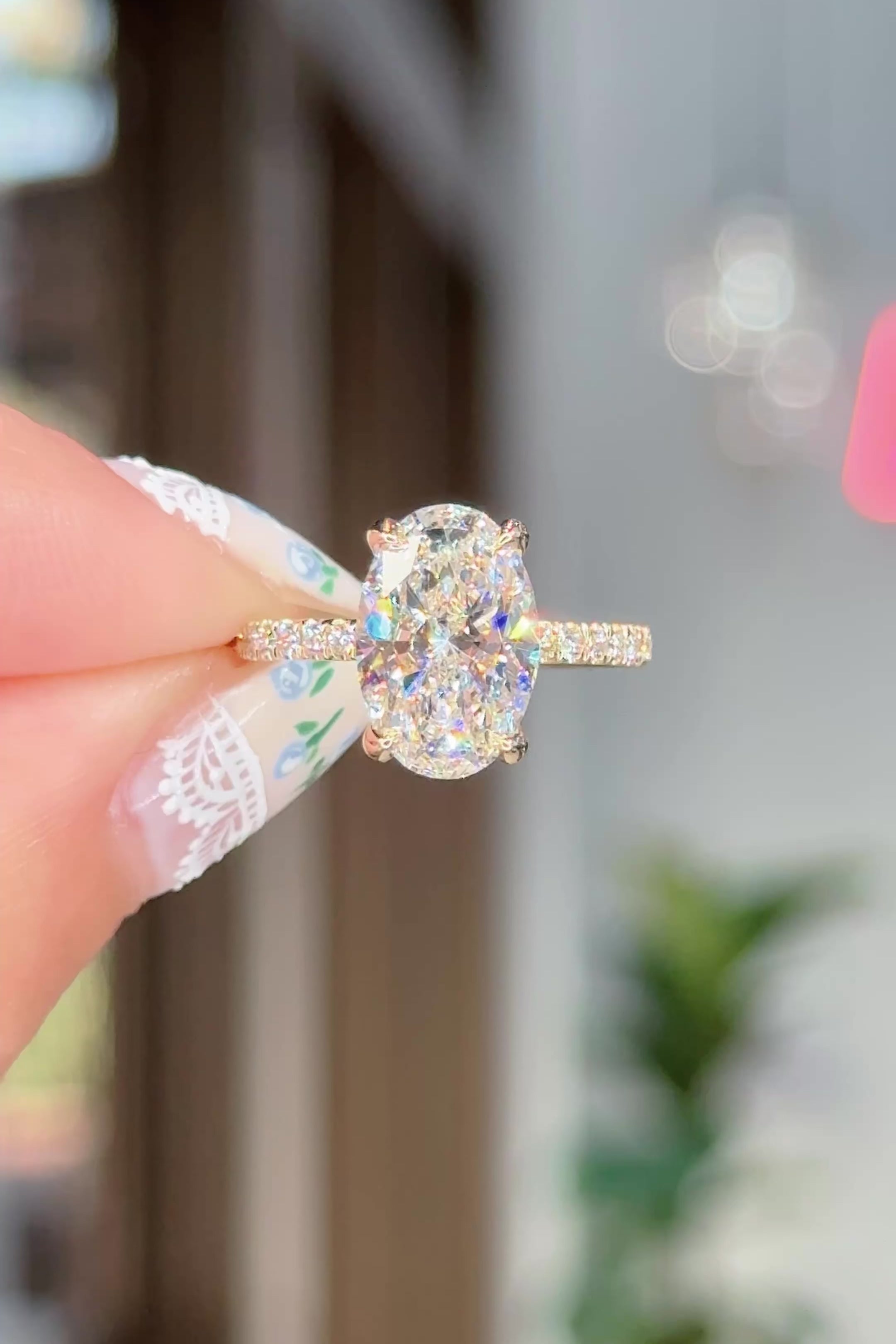 3.00ct E-VS1 Oval Lab Diamond Stephanie