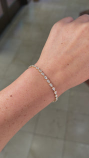 6.46ct East West Pear Tennis Bracelet Yellow Gold
