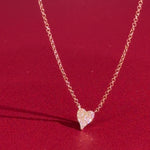 Mini Pavé Heart Necklace Rose Gold