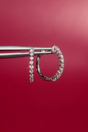 15mm Floating Diamond Hoops 14k White Gold