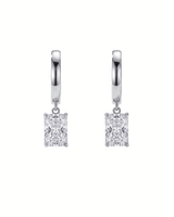 2.52cttw Radiant High Polish Huggie Drop White Gold
