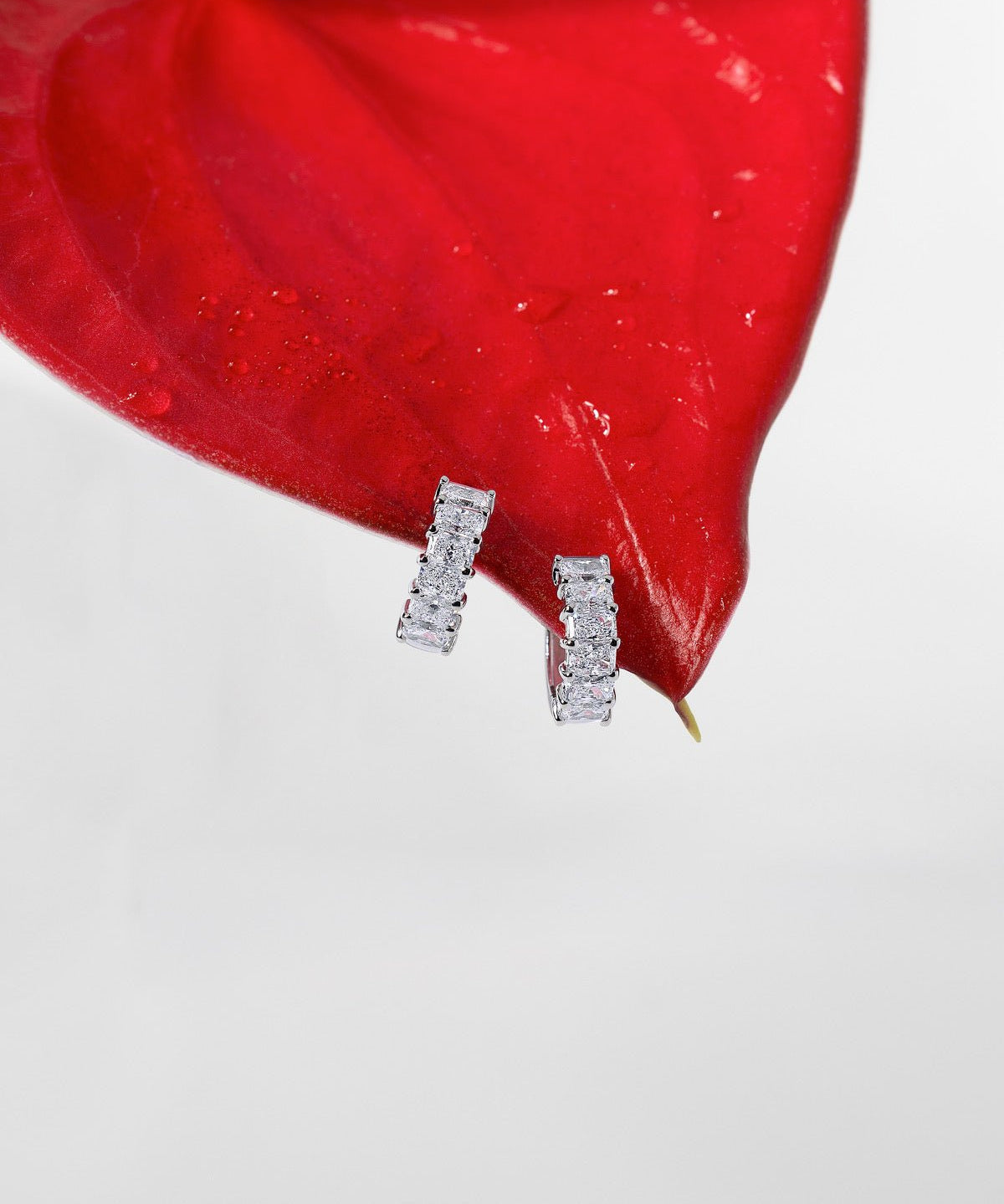 Radiant Lab Diamond Huggies White Gold - PBD Earrings