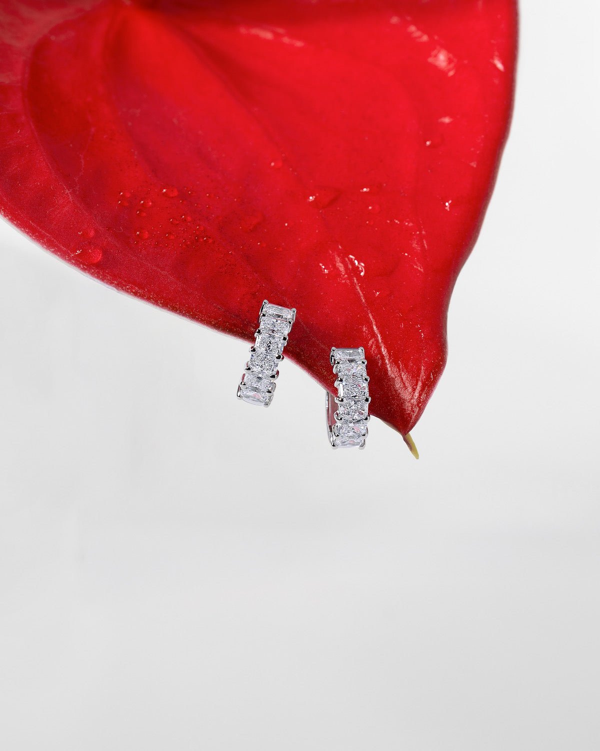 Radiant Lab Diamond Huggies White Gold - PBD Earrings