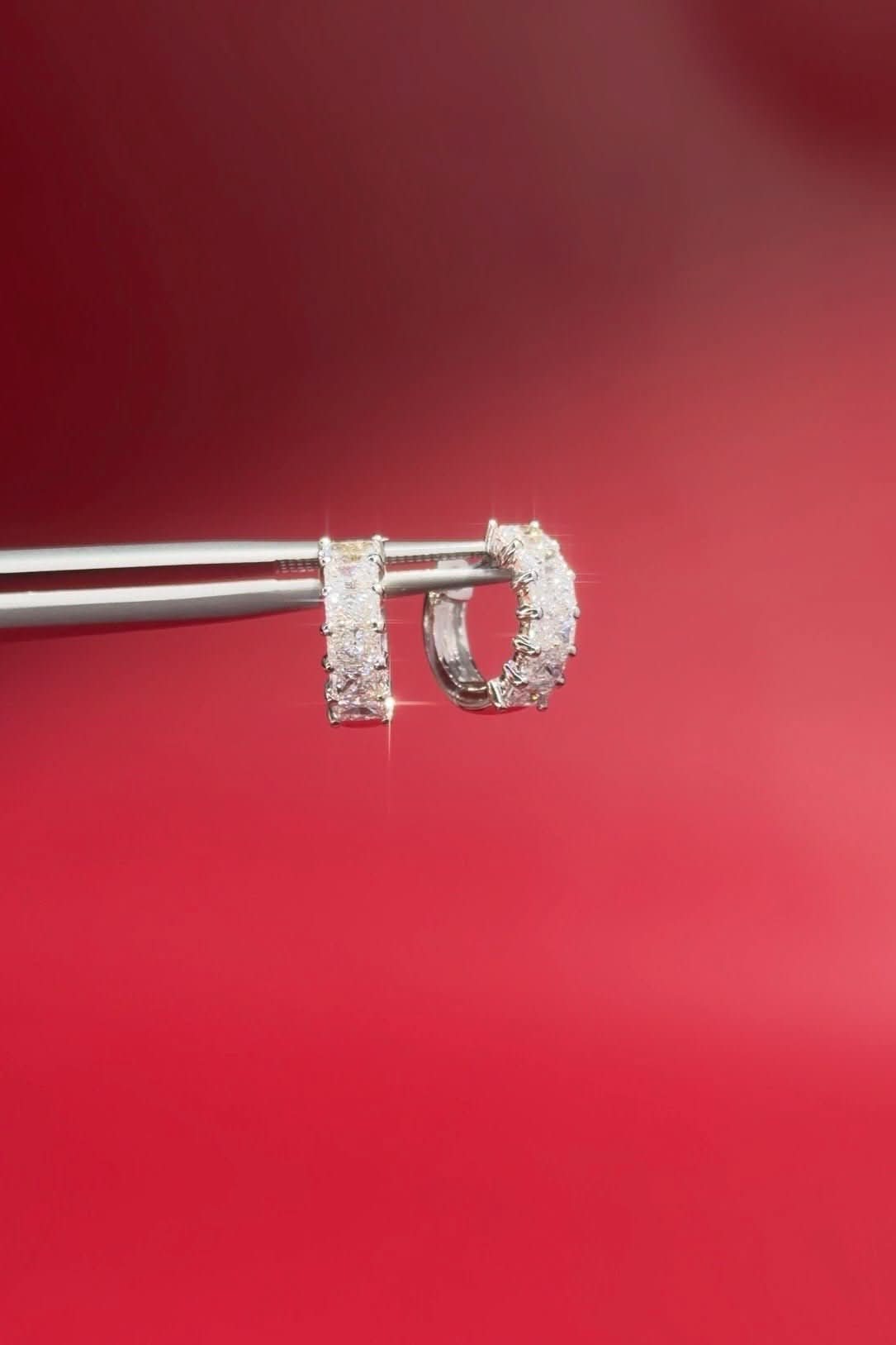 Radiant Lab Diamond Huggies White Gold - PBD Earrings