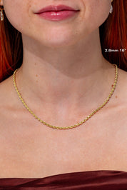 Rope Chain Necklaces Princess Bride Diamonds 2.8mm / 16" / 14K Yellow Gold / 11.6g 