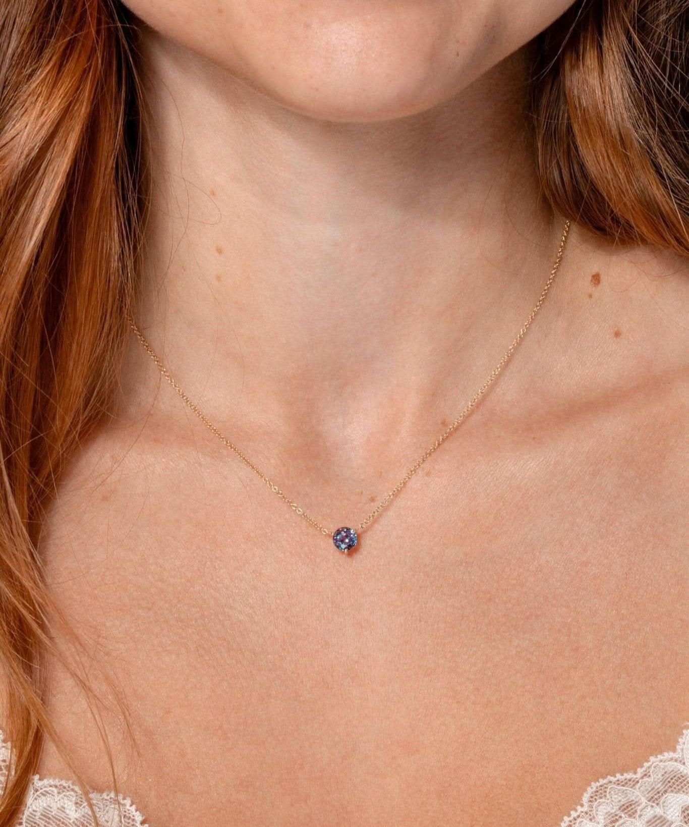 Round Alexandrite Necklace - PBD Necklaces