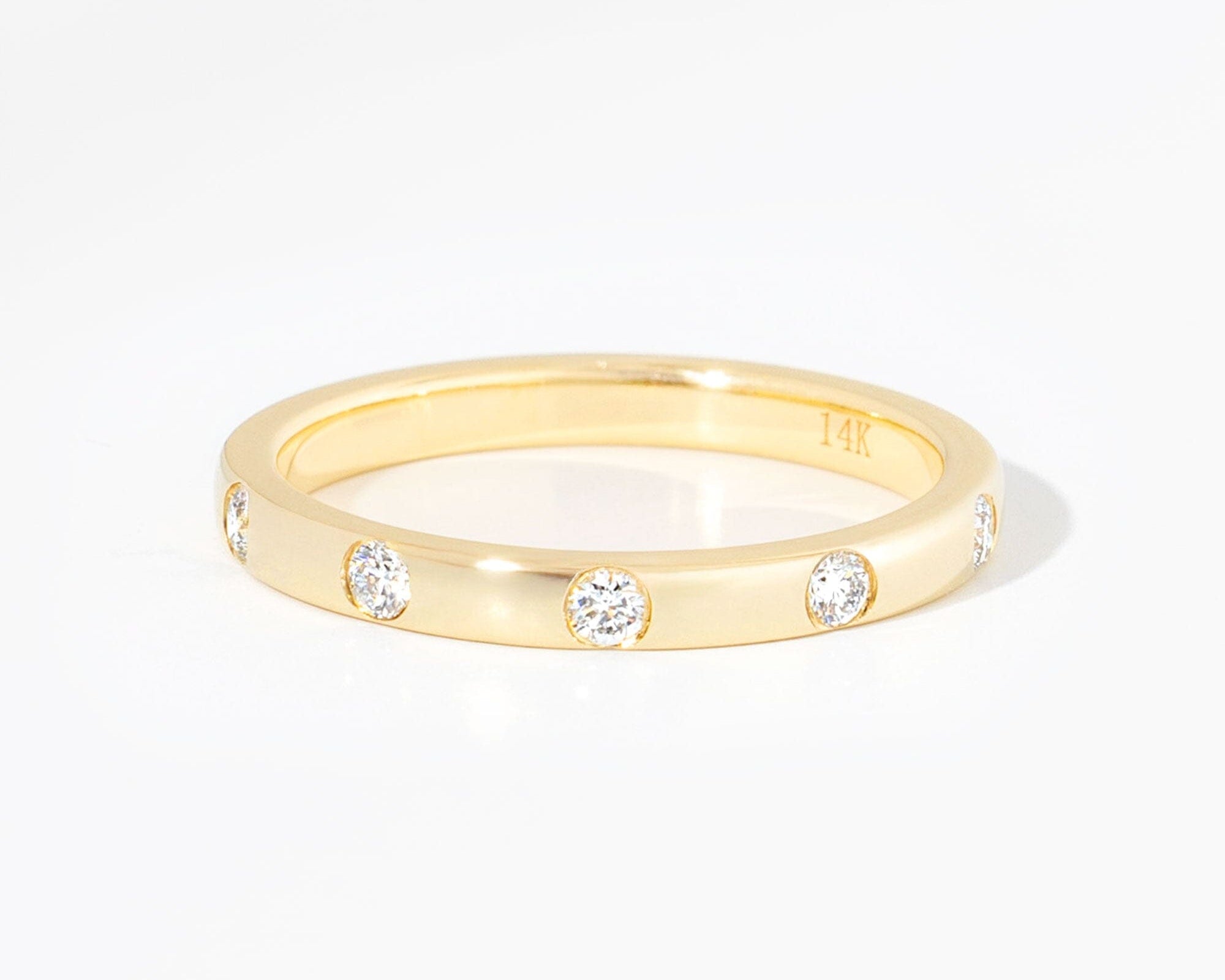 Round Diamond Inlay Band Rings Princess Bride Diamonds 