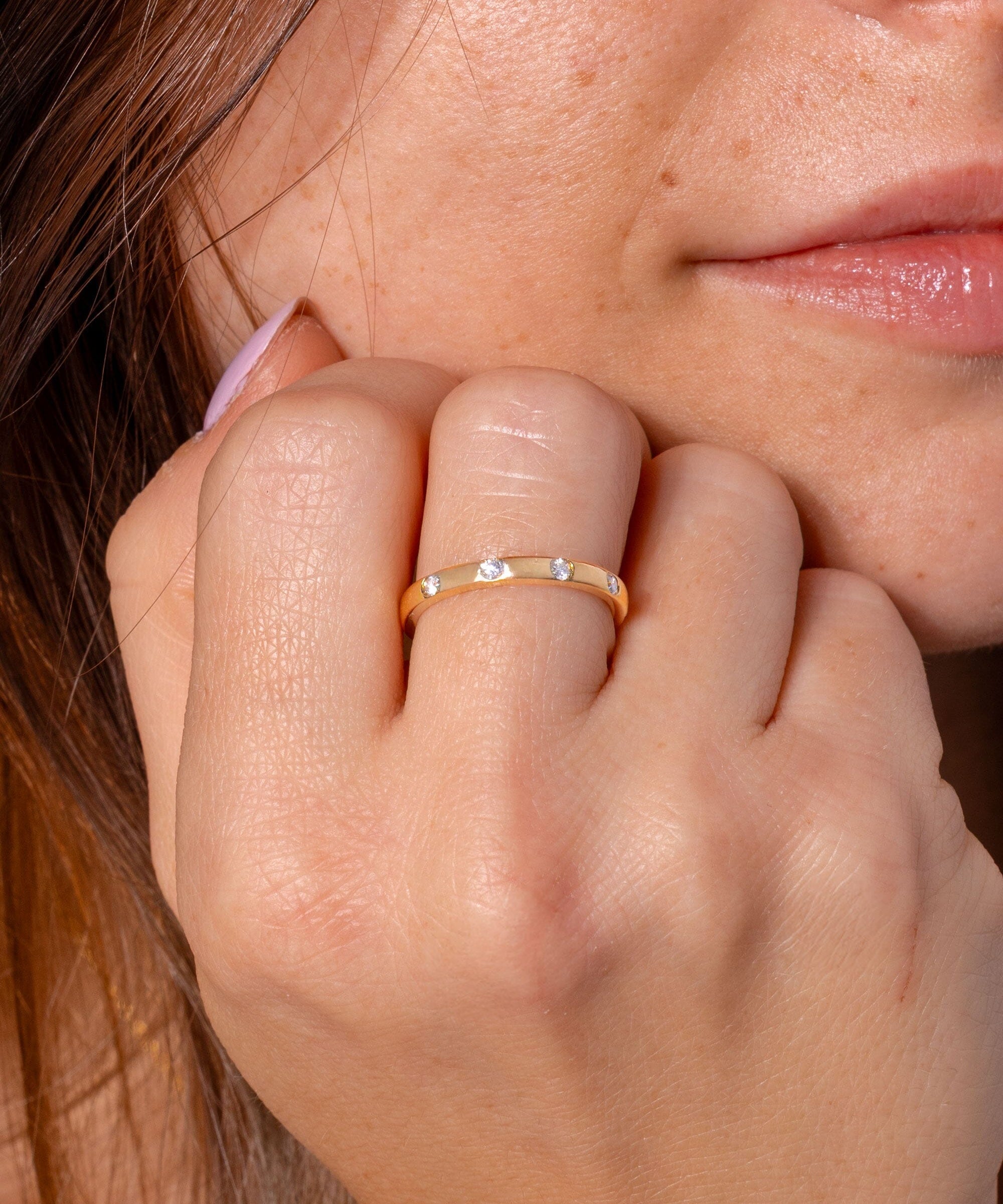 Round Diamond Inlay Band Rings Princess Bride Diamonds 