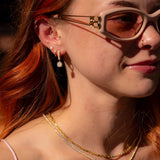 Round Drop Hoops Earrings Princess Bride Diamonds 
