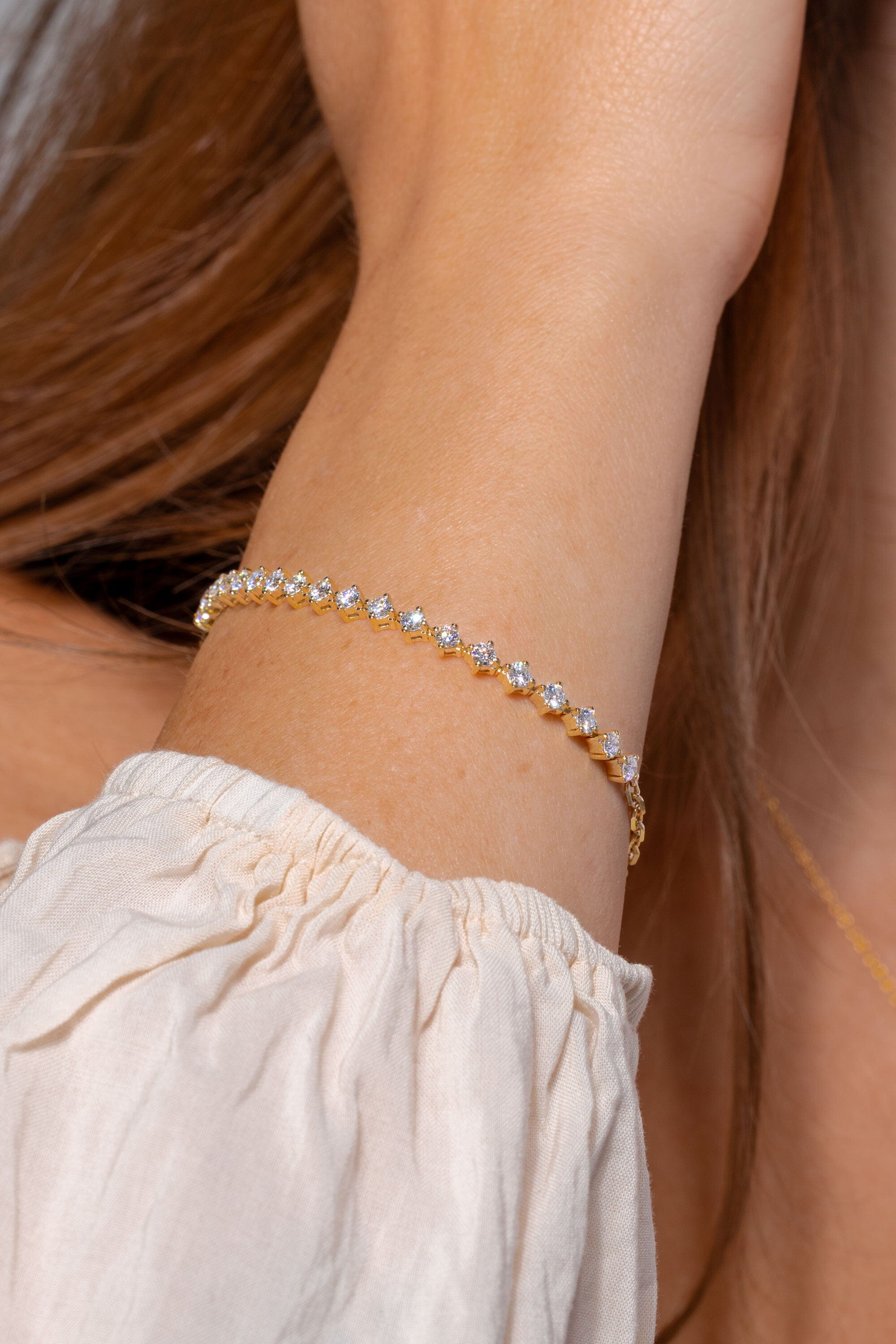 Round Lab Diamond Tennis Paperclip Bracelet Bracelets Princess Bride Diamonds 