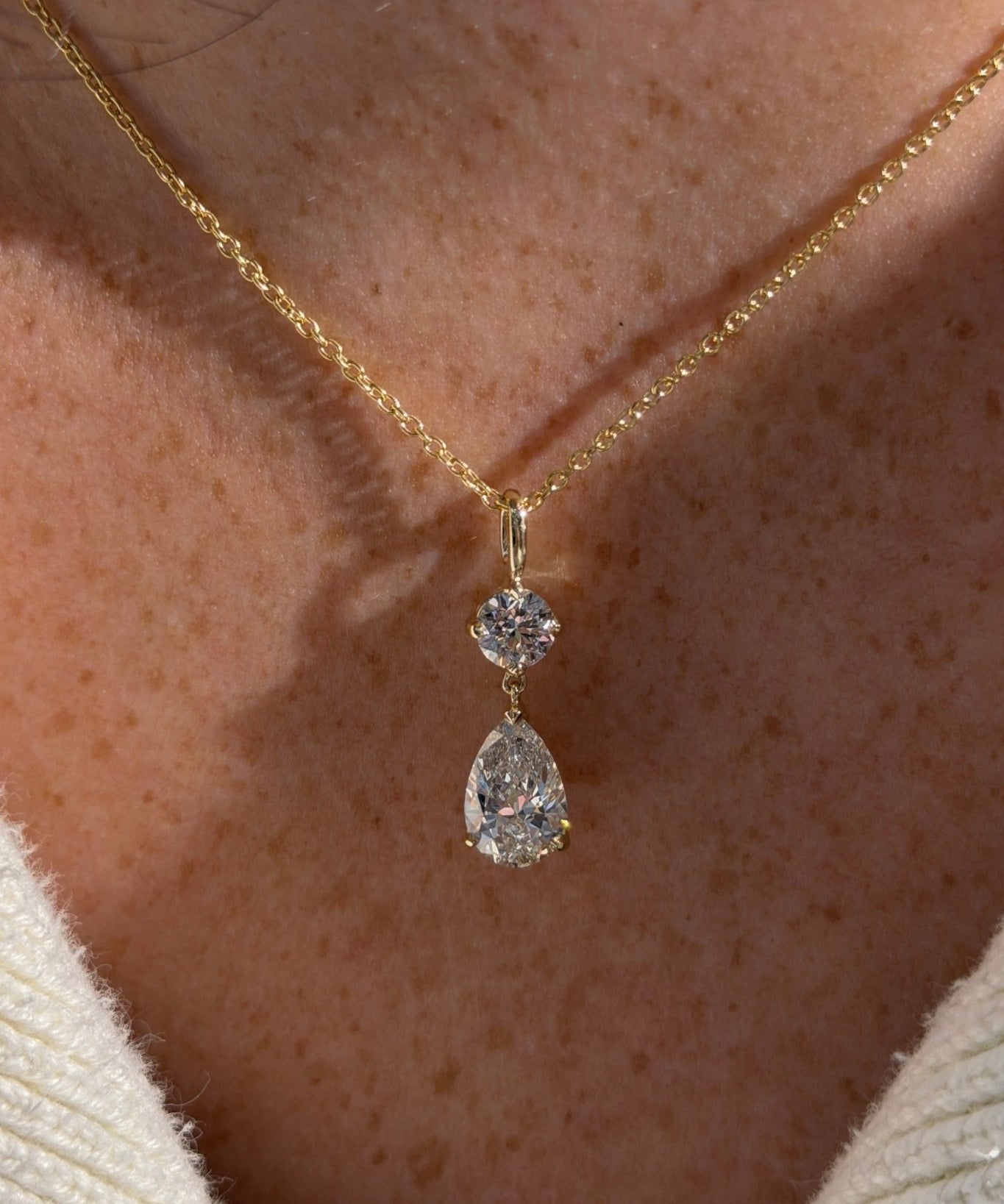 Round & Pear Drop Necklace - PBD Necklaces