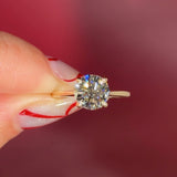 round yellow gold cathedral solitaire 4-prongs yellow gold