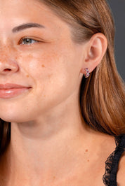 Ruby Halo Huggies - PBD Earrings