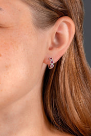 Ruby Halo Huggies - PBD Earrings