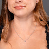 Mini Ruby Diamond Halo Necklace