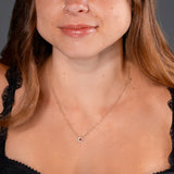 Ruby Double Diamond Halo Necklace