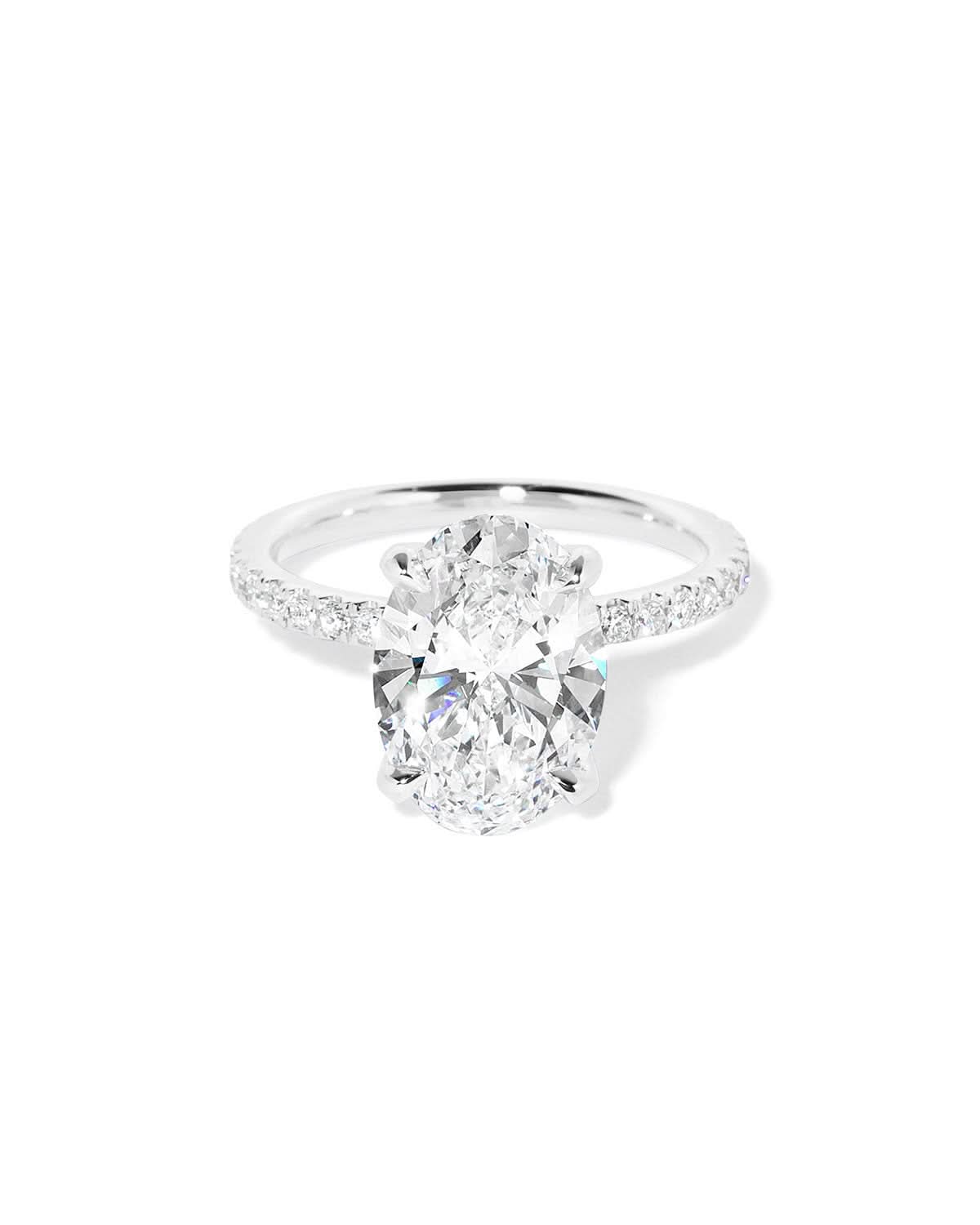 Samantha Oval Pavé lab diamond engagement ring by Princess Bride Diamonds