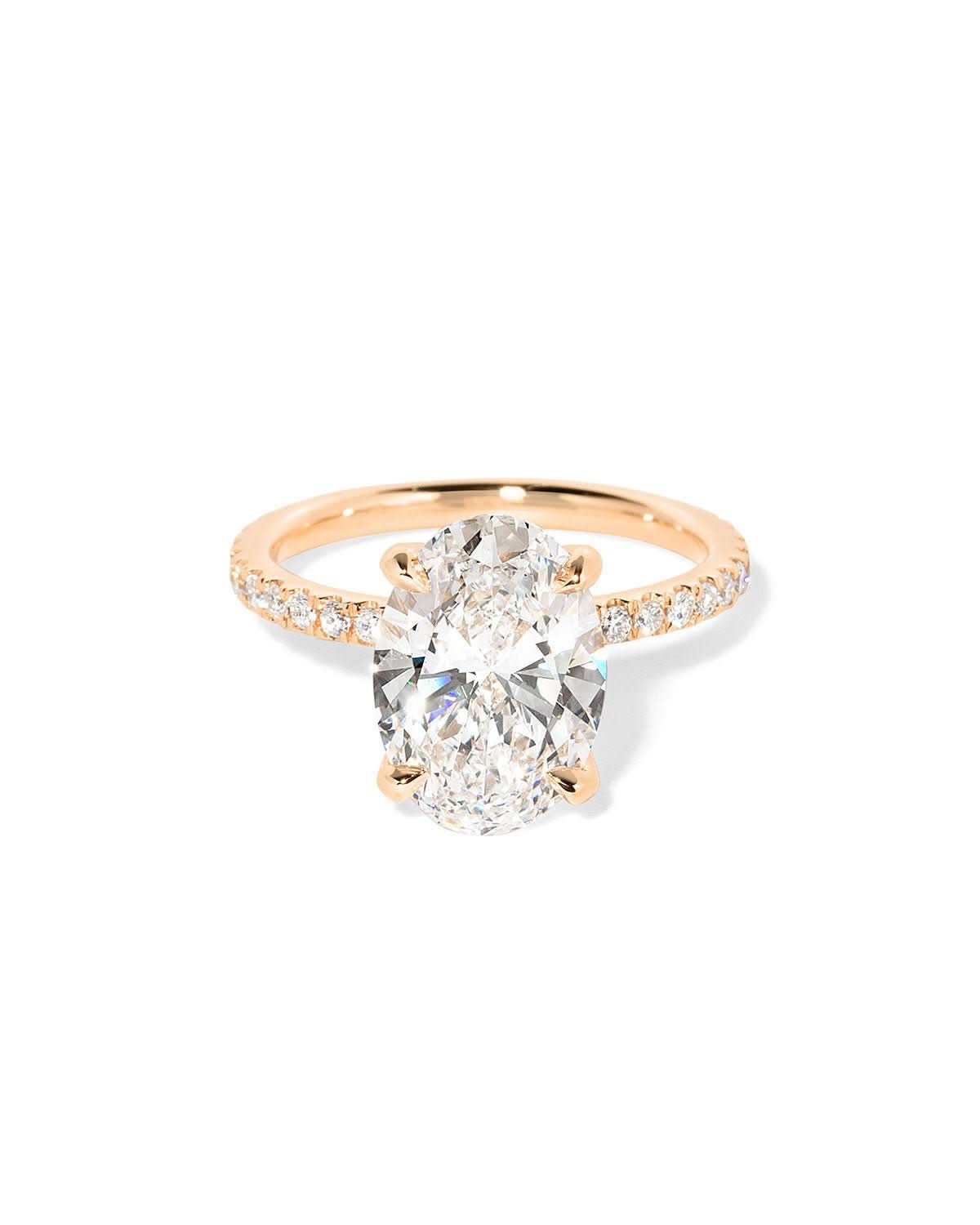 Samantha Oval Pavé lab diamond engagement ring by Princess Bride Diamonds