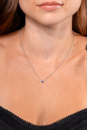 Sapphire & Diamond Halo Necklace