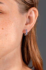 Sapphire Halo Huggies