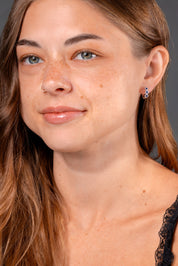 Sapphire Halo Huggies