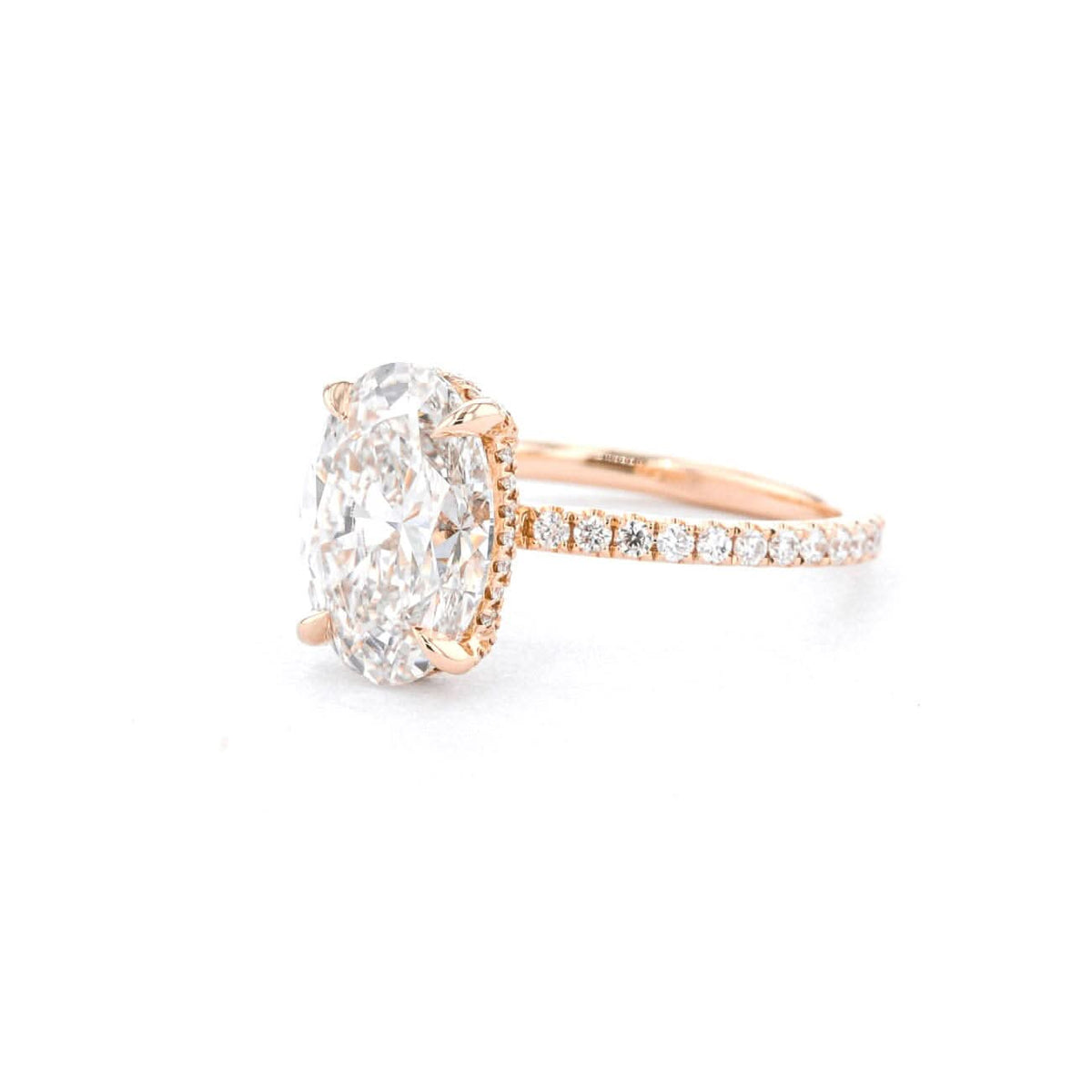 Shelby Oval Pavé lab diamond engagement ring by Princess Bride Diamonds