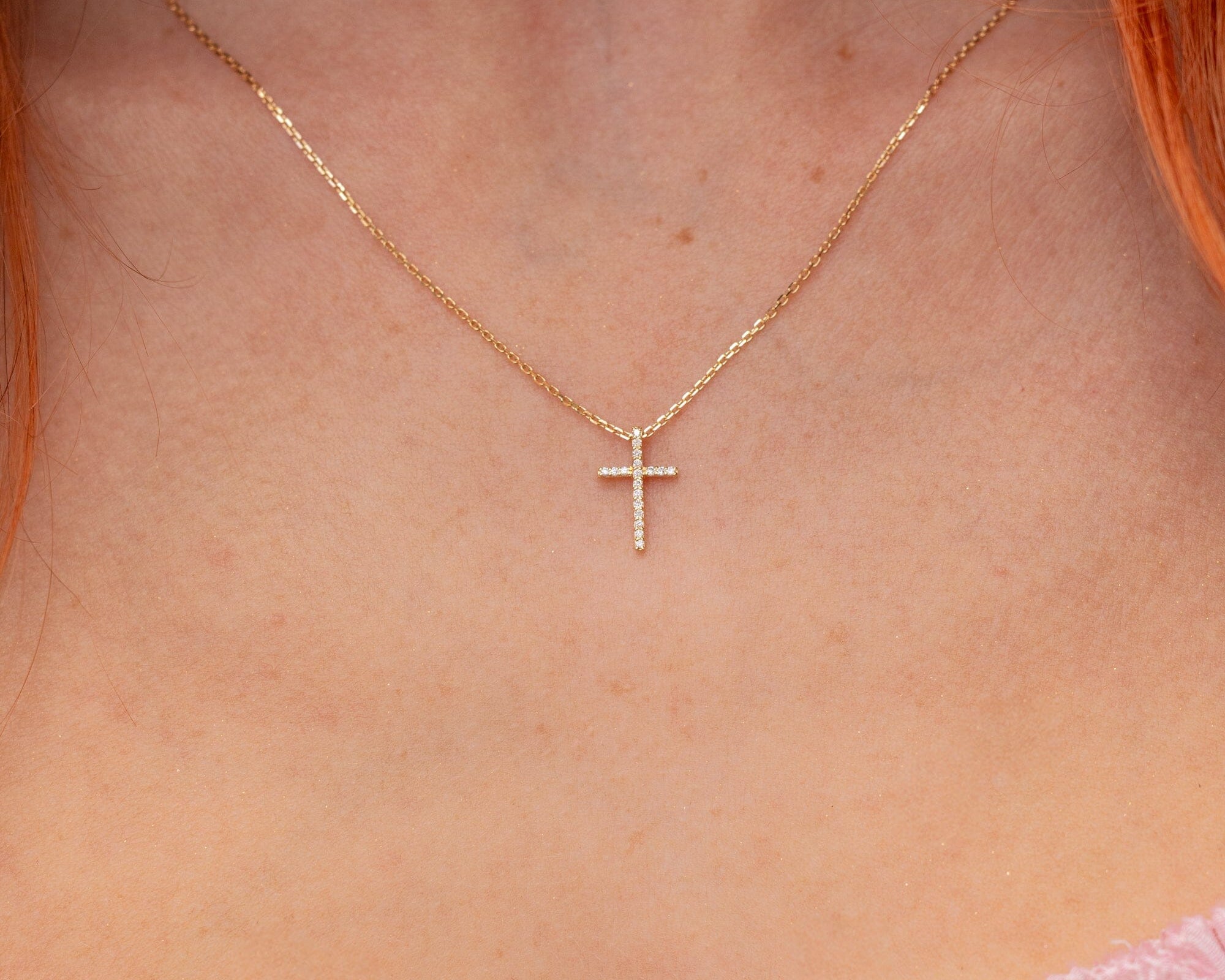 Skinny Diamond Cross Necklaces Princess Bride Diamonds 