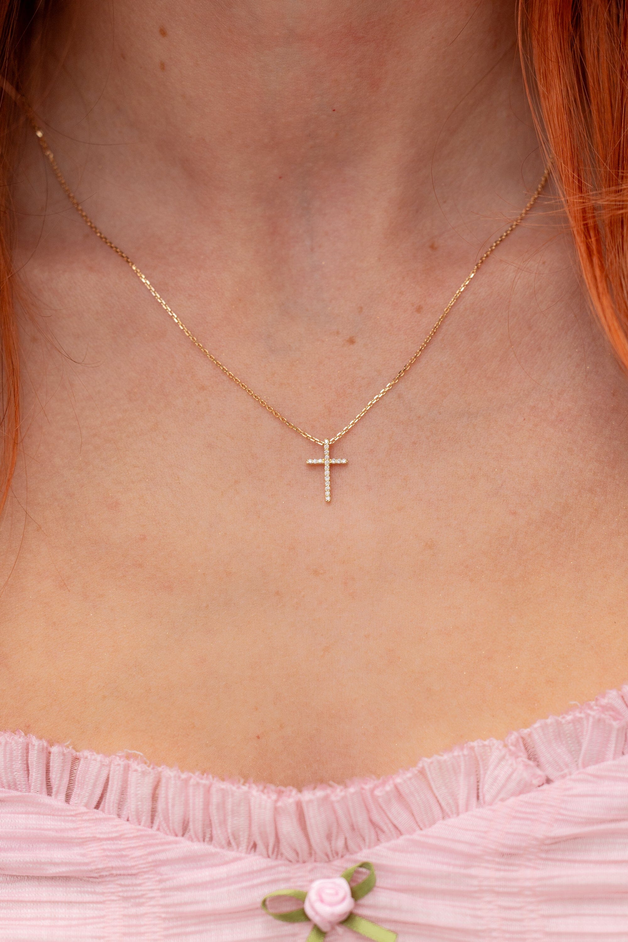 Skinny Diamond Cross Necklaces Princess Bride Diamonds 