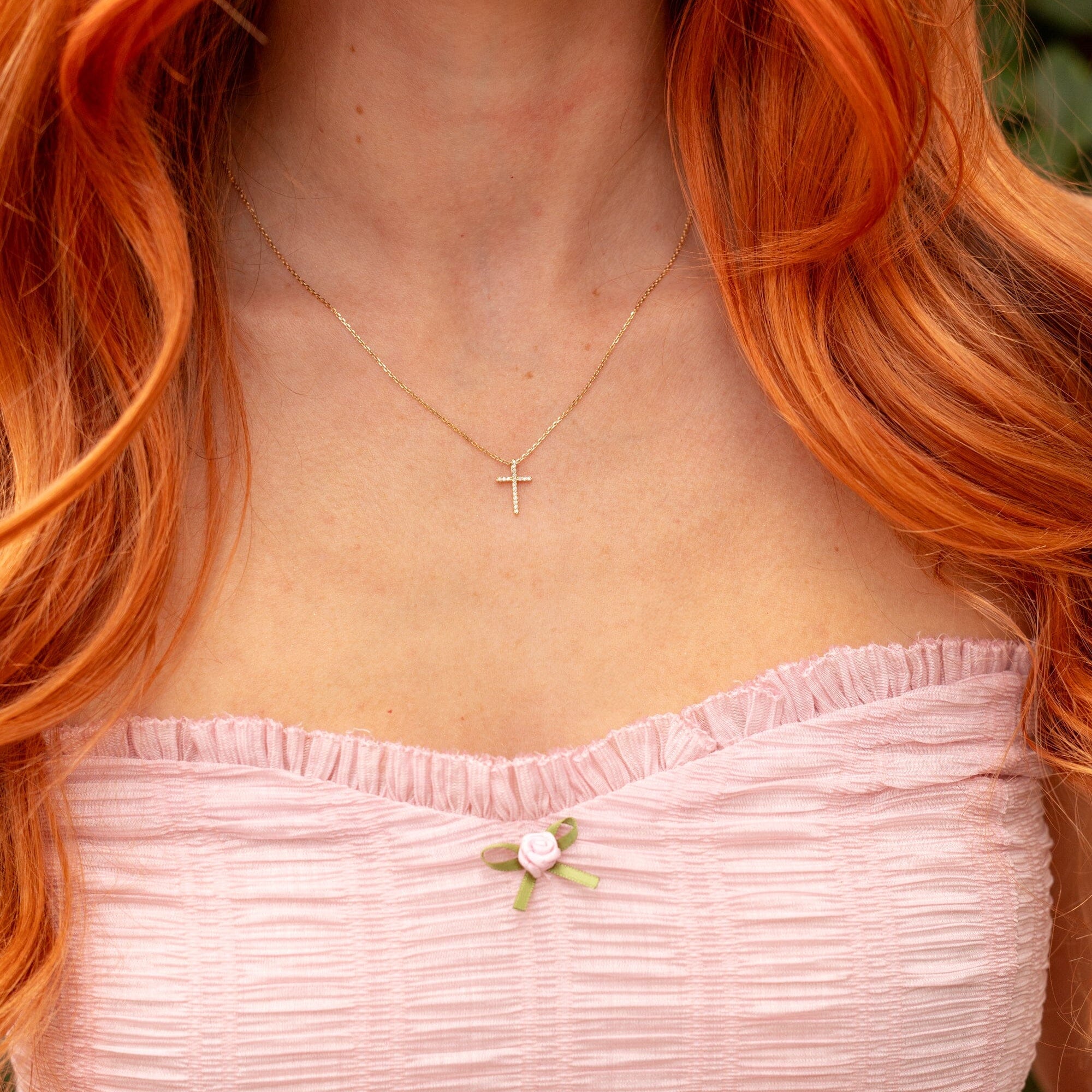 Skinny Diamond Cross Necklaces Princess Bride Diamonds 