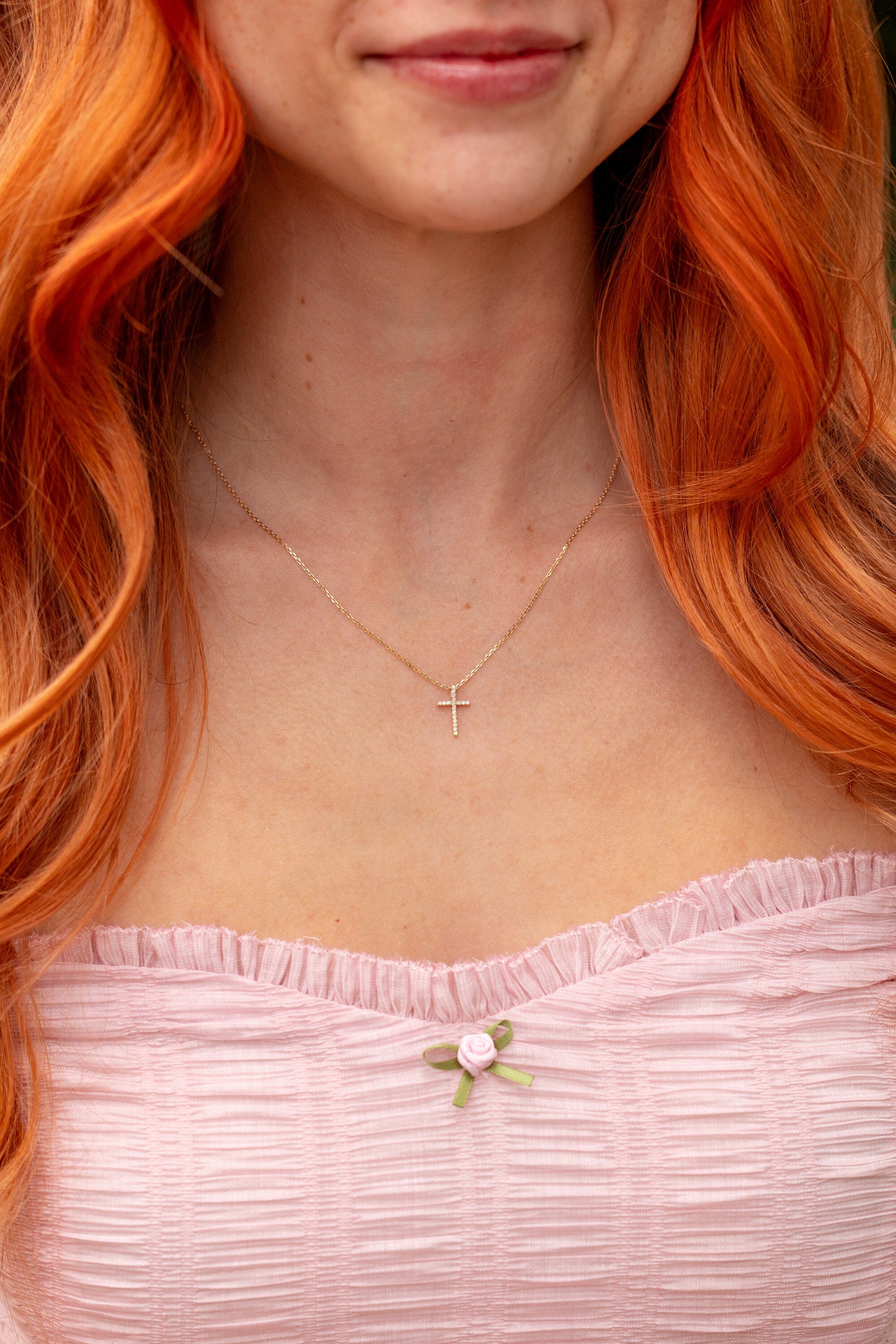 Skinny Diamond Cross Necklaces Princess Bride Diamonds 