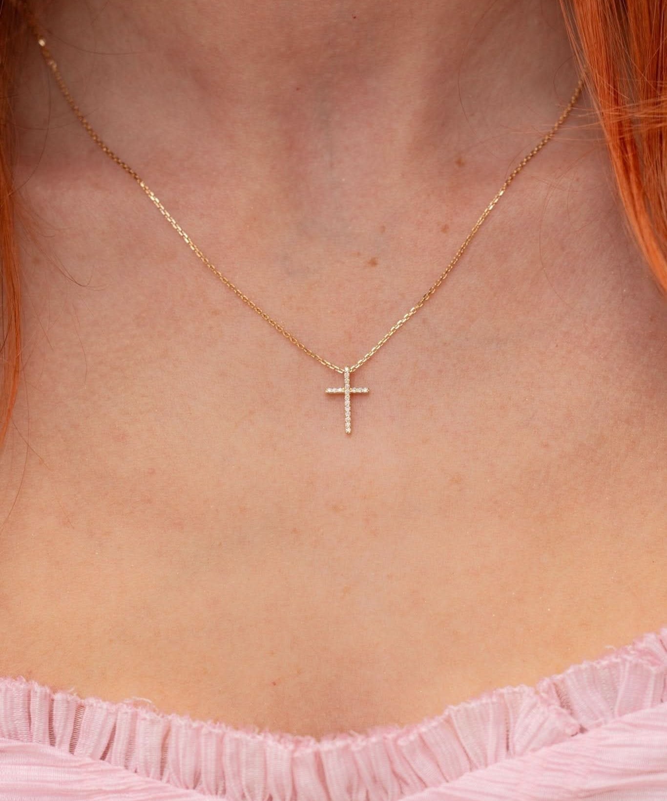 Skinny Diamond Cross - PBD Necklaces